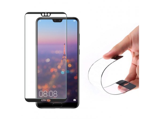 eng pl Wozinsky Full Cover Flexi Nano Glass Hybrid Screen Protector with frame for Huawei P20 black 39590 14