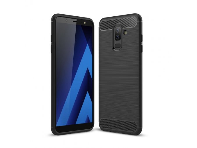 Matný carbon styl kryt na Samsung Galaxy A6 plus černý titulka