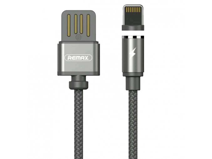 eng pl Remax Gravity RC 095i Magnetic USB Lightning Cable with LED Light 1M 2 1A black 35744 8