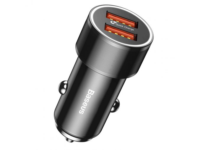 Baseus Small Screw Univerzální rychlonabíječka 3.0 2x USB QC 3.0 36W černá