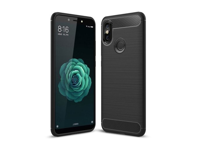 eng pl Carbon Case Flexible Cover TPU Case for Xiaomi Mi A2 Mi 6X black 42476 1