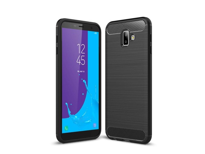 eng pl Carbon Case Flexible Cover TPU Case for Samsung Galaxy J6 Plus 2018 J610 black 45518 1