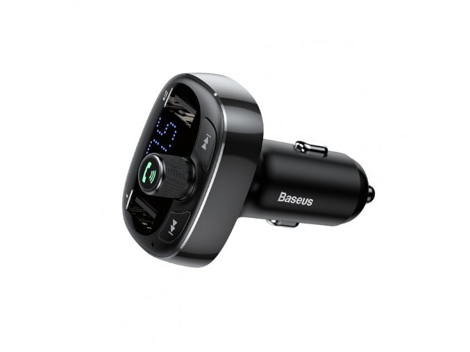 eng pl Baseus T Typed Bluetooth FM Transmitter MP3 Car Charger 2x USB TF microSD 3 4A black CCALL TM01 44604 4