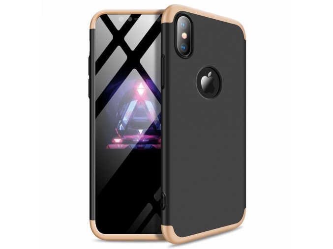 eng pl 360 Protection Front and Back Case Full Body Cover iPhone XR black gold logo hole 45690 1