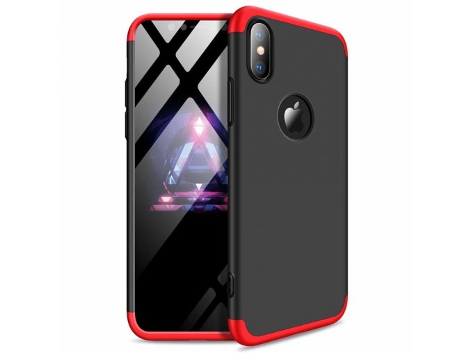 eng pl 360 Protection Front and Back Case Full Body Cover iPhone XR black red logo hole 45682 1