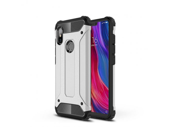 eng pl Hybrid Armor Case Tough Rugged Cover for Xiaomi Redmi Note 6 Pro silver 46239 8