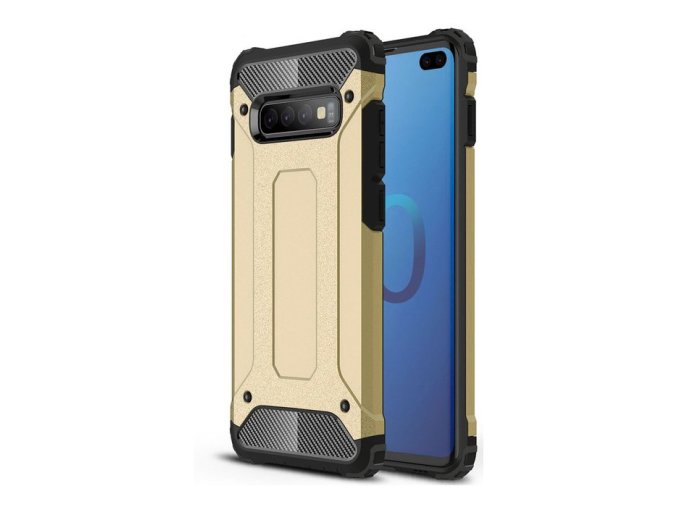 eng pl Hybrid Armor Case Tough Rugged Cover for Samsung Galaxy S10 Plus golden 46582 1