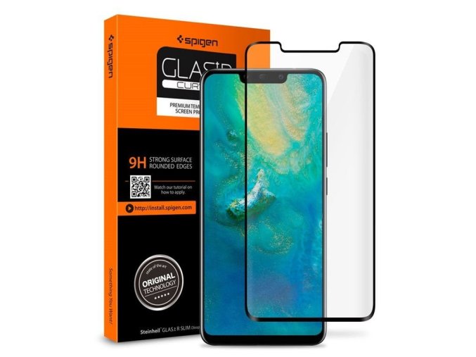 eng pl SZKLO HARTOWANE SPIGEN GLAS TR CASE FRIENDLY HUAWEI MATE 20 PRO BLACK 45743 1