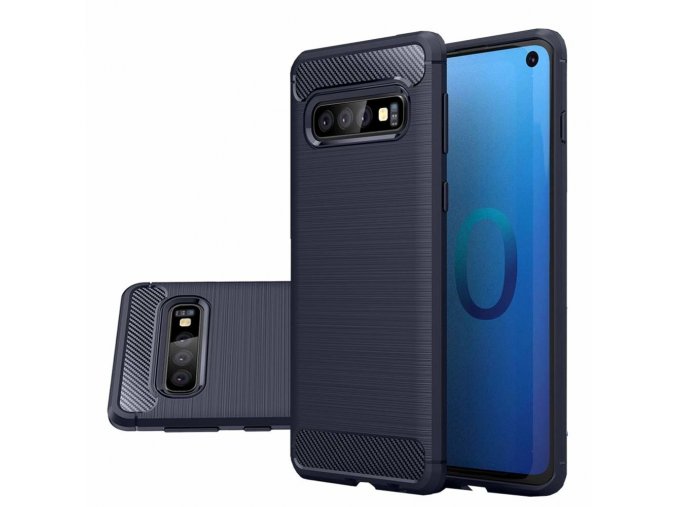 eng pl Carbon Case Flexible Cover TPU Case for Samsung Galaxy S10 blue 47082 1