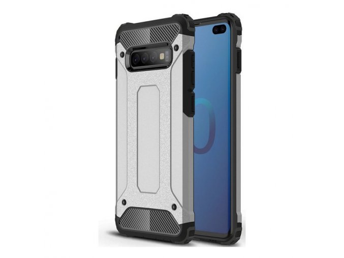eng pl Hybrid Armor Case Tough Rugged Cover for Samsung Galaxy S10 Plus silver 46583 1
