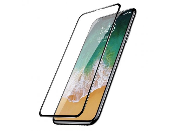 eng pl Baseus iPhone X 0 3mm Silk screen All screen Tempered Glass Film Black SGAPIPHX KC01 48207 1