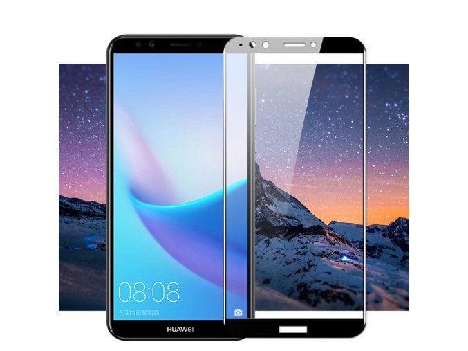 3D Tvrzené sklo na Huawei Y6 2018 černé