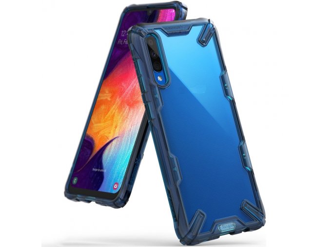 eng pl Ringke Fusion X durable PC Case with TPU Bumper for Samsung Galaxy A50 blue FUSG0022 50074 1