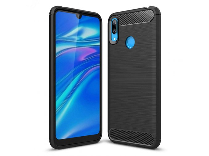 eng pl Carbon Case Flexible Cover TPU Case for Huawei Y7 2019 Y7 Prime 2019 black 48406 1