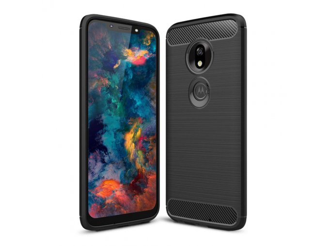 eng pl Carbon Case Flexible Cover TPU Case for Motorola Moto G7 Play black 48414 1