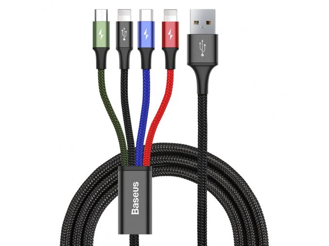eng pl Baseus 2x Lightning USB Type C micro USB nylon braided cable 3 5A 1 2m black CA1T4 A01 51043 8 (1)