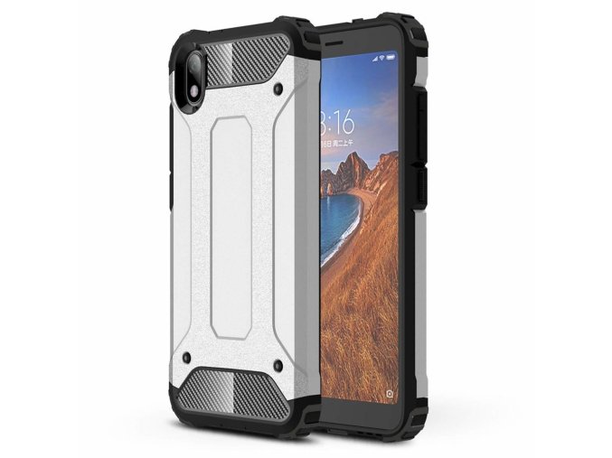 eng pl Hybrid Armor Case Tough Rugged Cover for Xiaomi Redmi 7A silver 52290 2