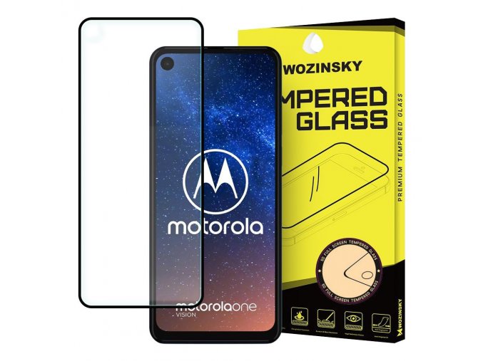 eng pl Wozinsky Tempered Glass Full Glue Super Tough Screen Protector Full Coveraged with Frame Case Friendly for Motorola One Action Motorola One Vision black 50889 5