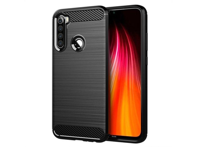 eng pl Carbon Case Flexible Cover TPU Case for Xiaomi Redmi Note 8 black 53275 1