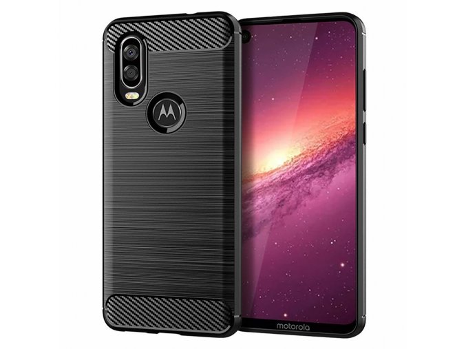 eng pl Carbon Case Flexible Cover TPU Case for Motorola Moto One Pro Zoom black 53218 1