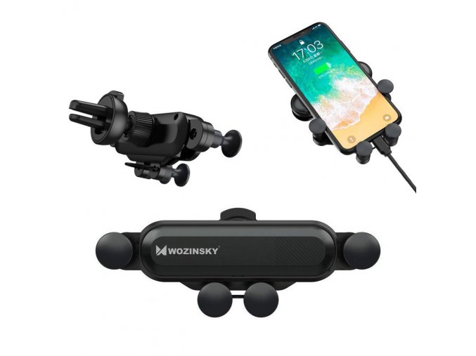 eng pl Wozinsky Gravity Car Mount Phone Holder for Air Outlet black WCH 01 53758 1 (1)