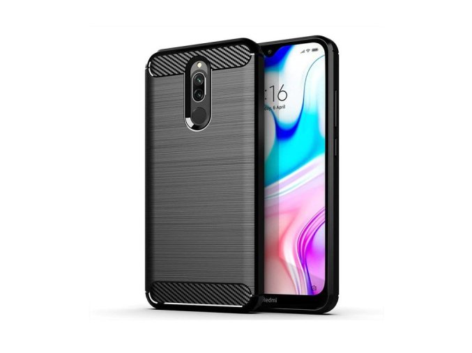 114285 pouzdro carbon case pro xiaomi redmi 8 cerne