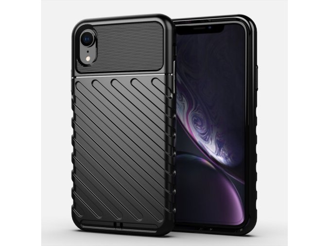 eng pl Thunder Case Flexible Tough Rugged Cover TPU Case for iPhone XR black 56331 1