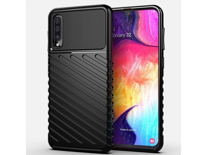 eng pl Thunder Case Flexible Tough Rugged Cover TPU Case for Samsung Galaxy A50 black 56352 1