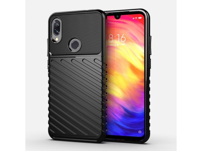 eng pl Thunder Case Flexible Tough Rugged Cover TPU Case for Xiaomi Redmi Note 7 black 56382 1