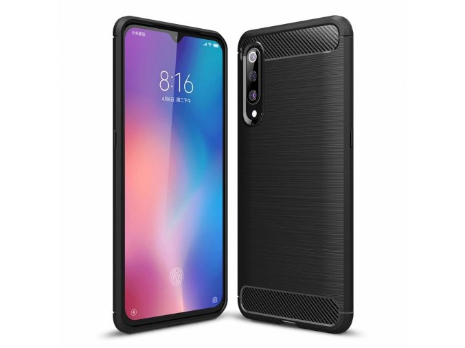 eng pl Carbon Case Flexible Cover TPU Case for Xiaomi Mi 9 SE black 50778 1