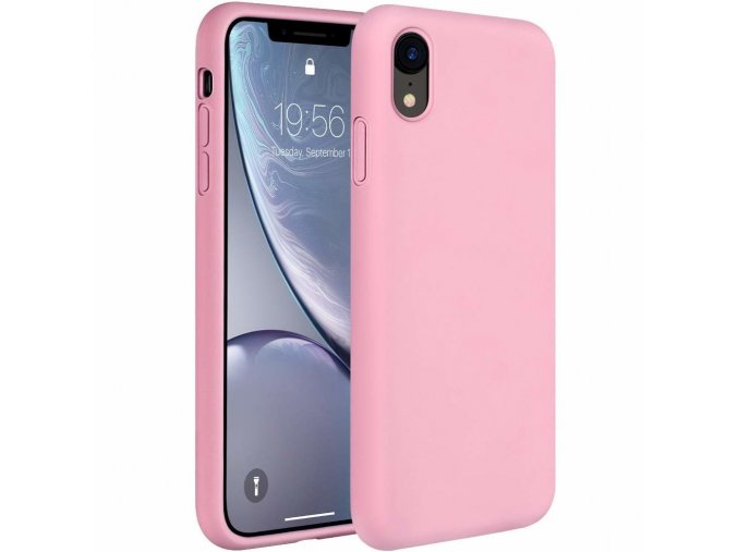eng pl Silicone Case Soft Flexible Rubber Cover for iPhone XR pink 45451 1