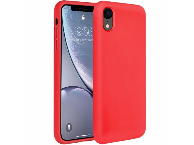 eng pl Silicone Case Soft Flexible Rubber Cover for iPhone XR red 45452 1