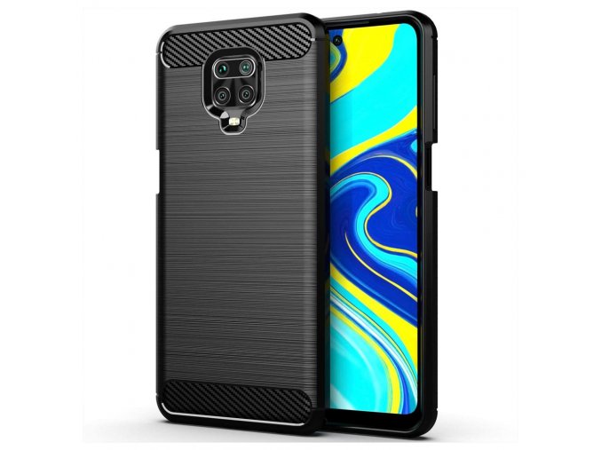 eng pl Carbon Case Flexible Cover TPU Case for Xiaomi Redmi Note 9 Pro Redmi Note 9S black 59737 1