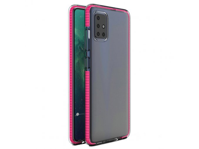 eng pl Spring Case clear TPU gel protective cover with colorful frame for Xiaomi Redmi Note 9 Pro Redmi Note 9S pink 61314 1