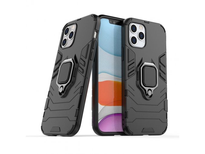 eng pl Ring Armor Case Kickstand Tough Rugged Cover for iPhone 12 Pro iPhone 12 black 63824 1