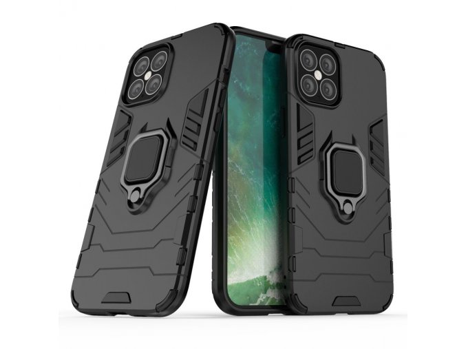 eng pl Ring Armor Case Kickstand Tough Rugged Cover for iPhone 12 Pro Max black 63826 1