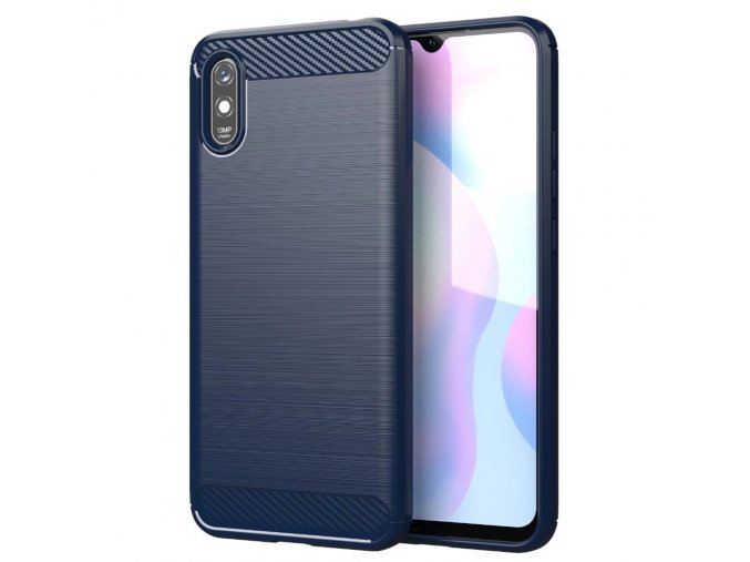 eng pl Carbon Case Flexible Cover TPU Case for Xiaomi Redmi 9A blue 62310 1