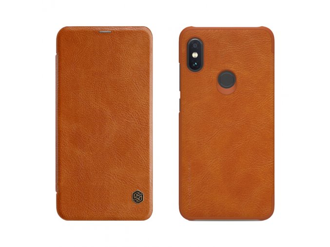 eng pl Nillkin Qin original leather case cover for Xiaomi Redmi Note 6 Pro brown 46138 1