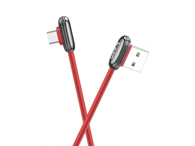 eng pl Angled cable Micro USB 2 4A 1 2M QUICK CHARGE HOCO U60 red 63283 1