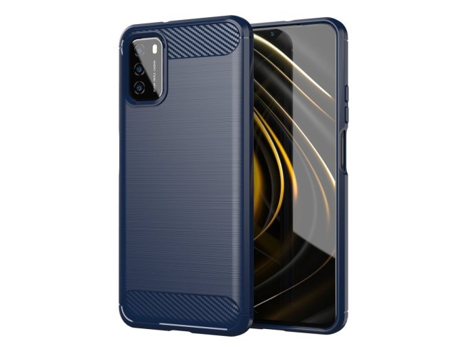 eng pl Carbon Case Flexible Cover TPU Case for Xiaomi Poco M3 Xiaomi Redmi 9T blue 67637 10