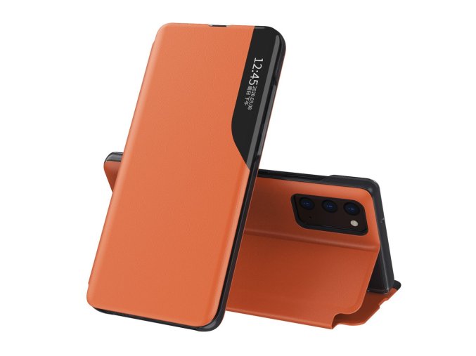 eng pl Eco Leather View Case elegant bookcase type case with kickstand for Samsung Galaxy A52 5G orange 67214 1