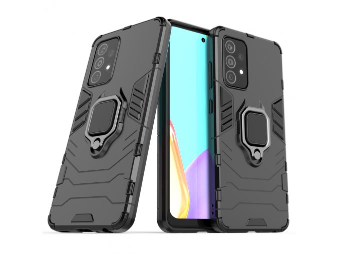 eng pl Ring Armor Case Kickstand Tough Rugged Cover for Samsung Galaxy A52 5G A52 4G black 67245 1