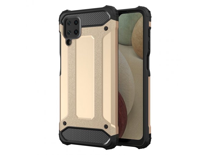 eng pl Hybrid Armor Case Tough Rugged Cover for Samsung Galaxy A12 golden 66669 1