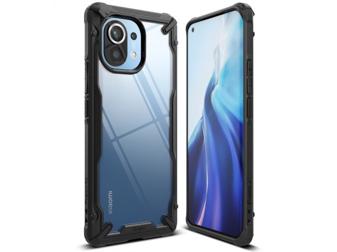 eng pl Ringke Fusion X durable PC Case with TPU Bumper for Xiaomi Mi 11 black FXXI0030 68546 1