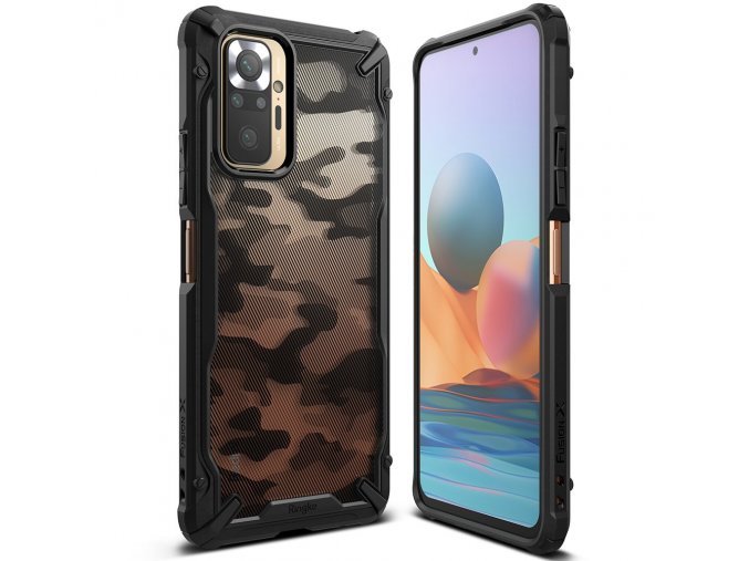 eng pl Ringke Fusion X Design durable PC Case with TPU Bumper for Xiaomi Redmi Note 10 Pro Camo Black XDXI0023 70120 1