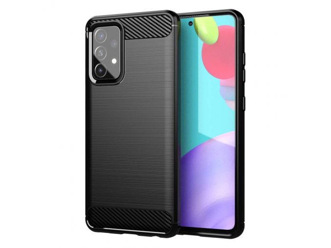 eng pl Carbon Case Flexible Cover TPU Case for Samsung Galaxy A72 4G black 69653 1