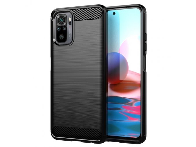 pol pl Carbon Case elastyczne etui pokrowiec Xiaomi Redmi Note 10 Redmi Note 10S czarny 69974 1