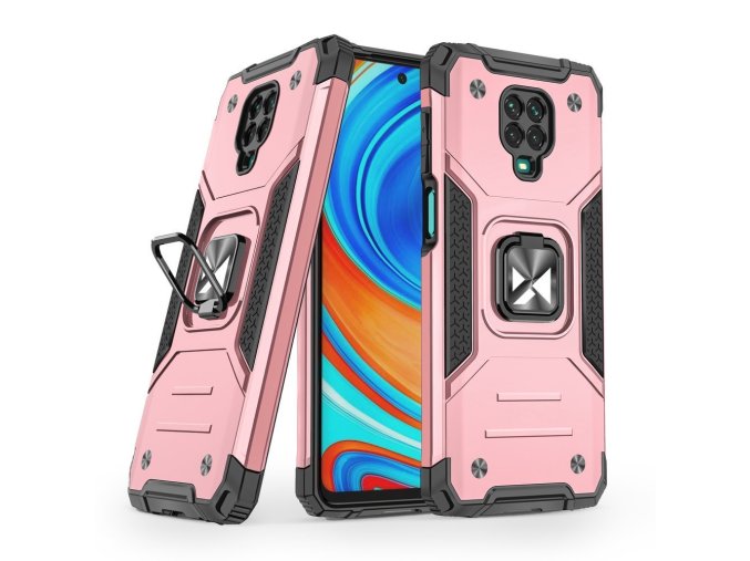 pol pl Wozinsky Ring Armor pancerne hybrydowe etui pokrowiec magnetyczny uchwyt Xiaomi Redmi Note 9 Pro Redmi Note 9S rozowy 66338 1