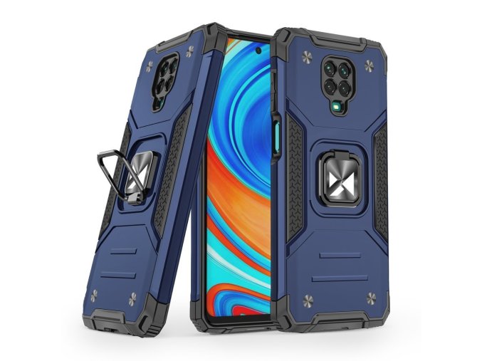 pol pl Wozinsky Ring Armor pancerne hybrydowe etui pokrowiec magnetyczny uchwyt Xiaomi Redmi Note 9 Pro Redmi Note 9S niebieski 66336 1