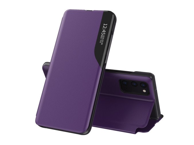 eng pl Eco Leather View Case elegant bookcase type case with kickstand for Samsung Galaxy A52 5G purple 67215 1